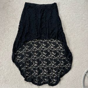 Lace High Low Mid Length Skirt